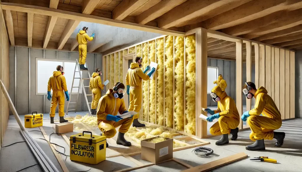 Preparación del área de instalación de lana de vidrio